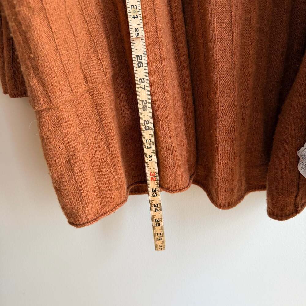 Madewell Piedmont Ribbed Cardigan Sweater in Rust Orange- Size Large - Picture 5 of 7
